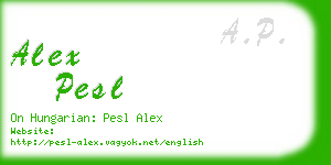 alex pesl business card
